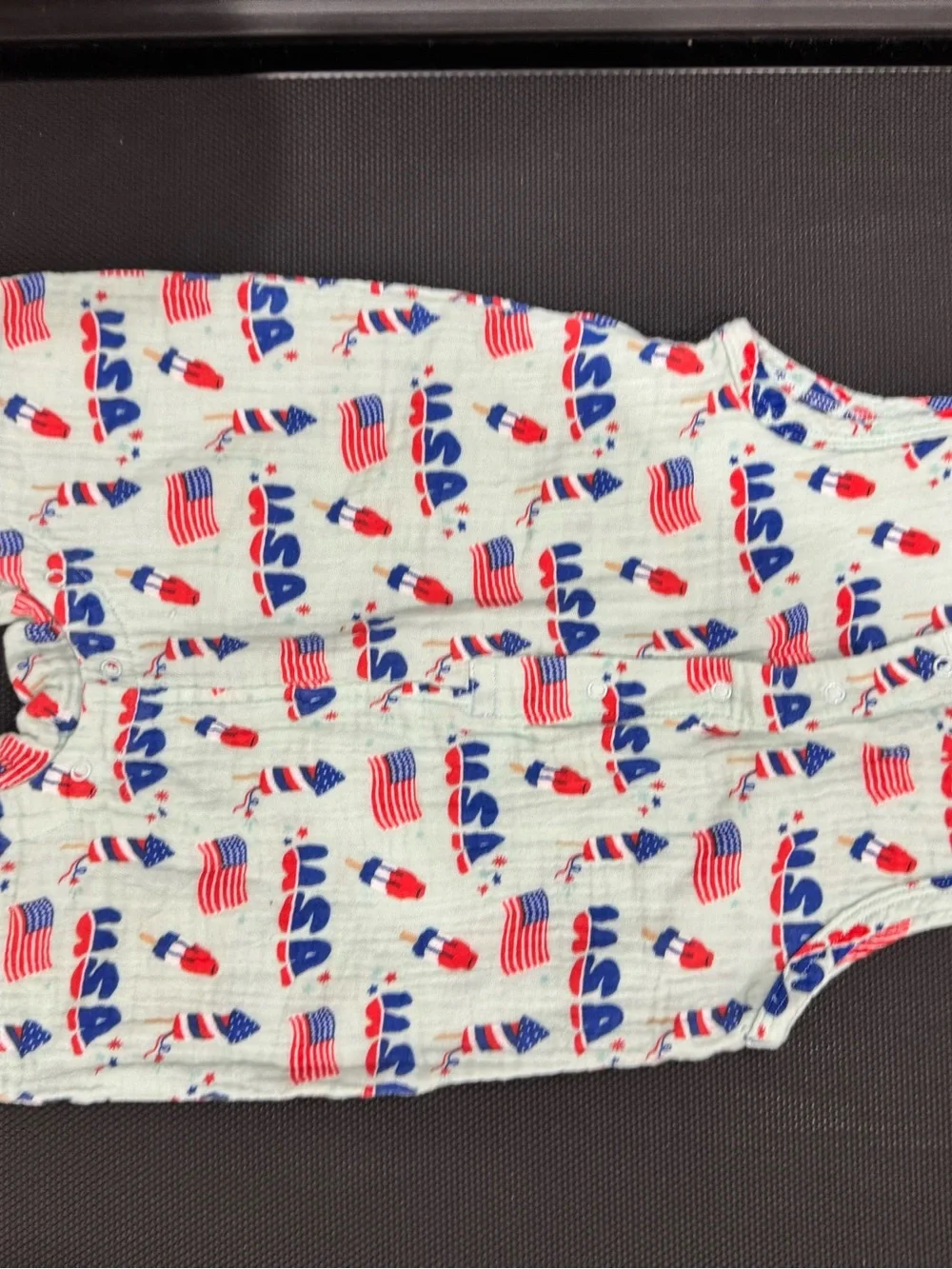 Sleeveless Patriotic Kids Romper - Red, White & Blue